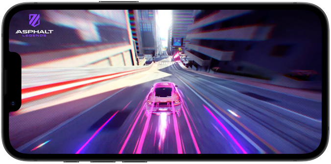 iPhone 17e affichant un jeu de course